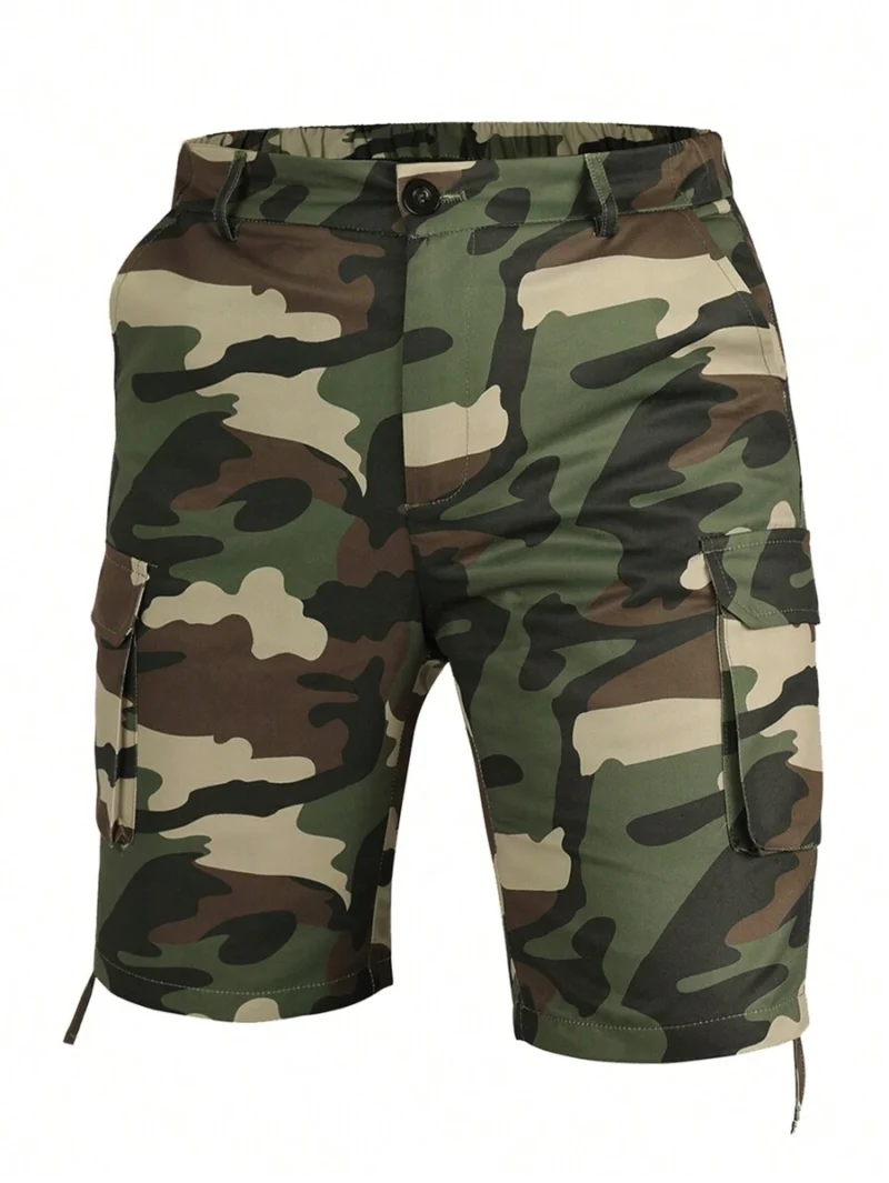Manfinity Homme Men's Camouflage Printed Cargo Pocket Casual Shorts Men Camo Men Camo Shorts Men S Clothing Men Shorts