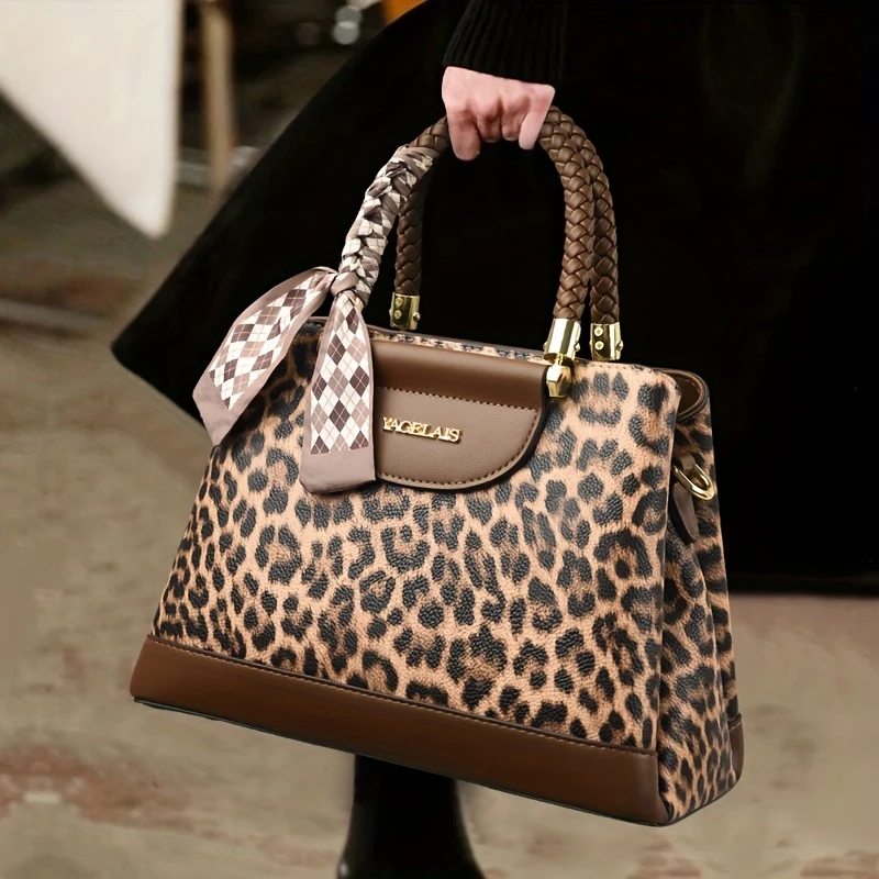 Women's Print Handbag with Adjustable Shoulder Strap