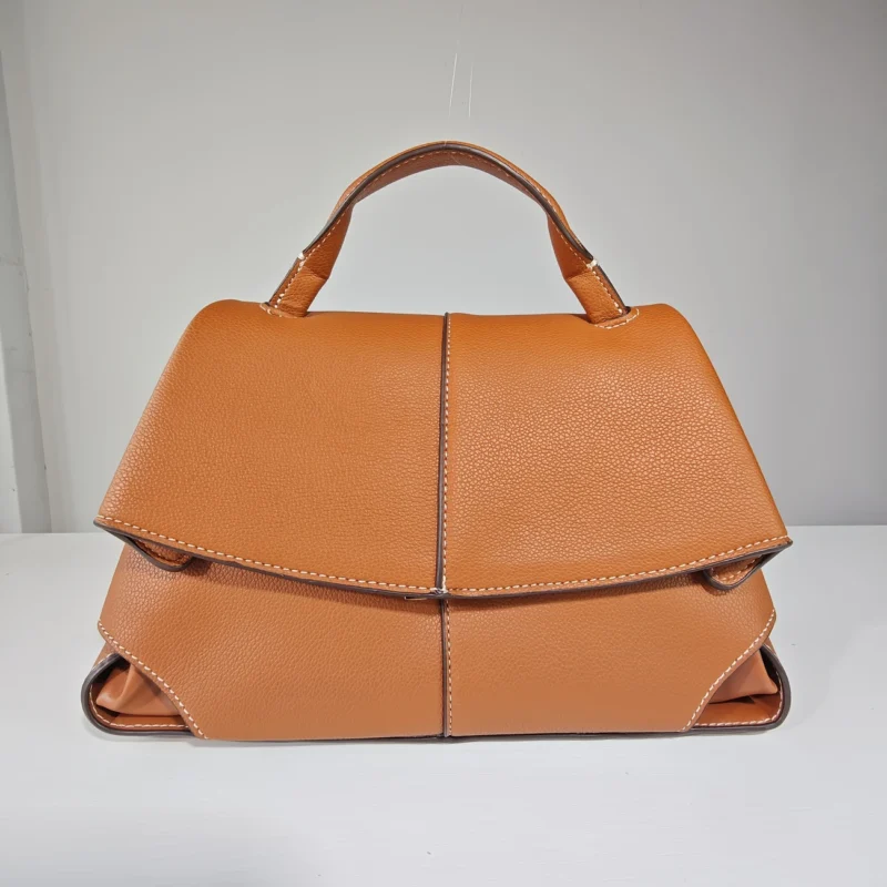 Women's Stylish Shoulder Genuine Leather Handbag with Adjustable Strap